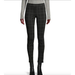 Style & Co. Pull-On Ponte Pants Heathered Grey Plaid Petite PS PP